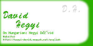 david hegyi business card